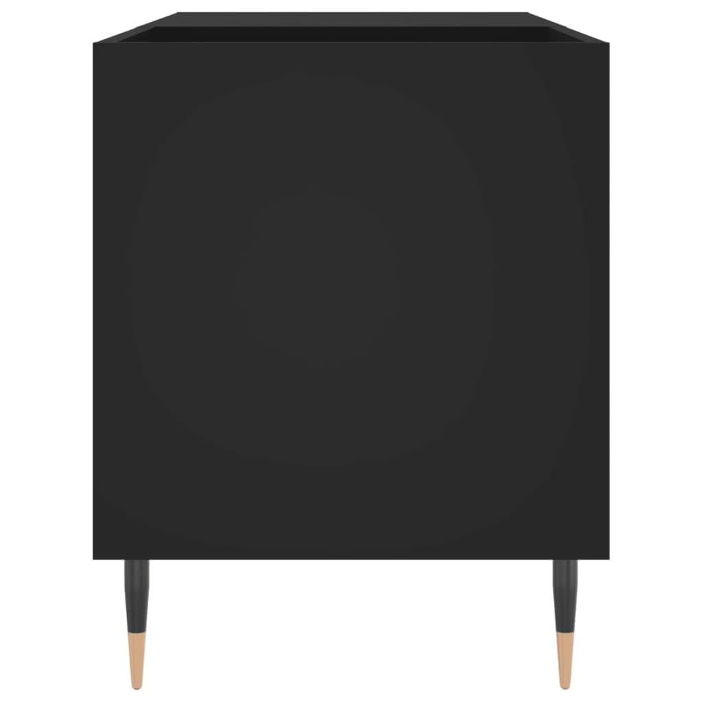 Tomostar Support pour Tourne-Disque, Porte-disques Présentoir Meuble de Rangement pour Disques Vinyles Noir 85x38x48 cm Bois d'ingénierie