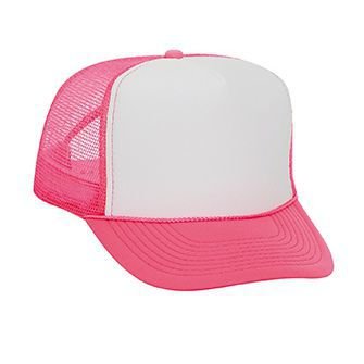 Image of OTTO Neon Polyester Foam Front 5 Panel High Crown Mesh Back Trucker Hat
