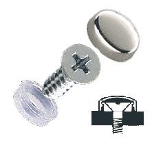 CRL Chrome Countersunk Large Snap Cap Screw Covers - Package of 100