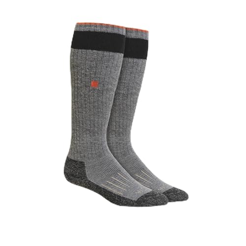 WORN Performance Merino Hunting Socks, Over-the-Calf, Full-Cushion, Sweat-Wicking, Thermal Warmth for Cold, Men & Women (Morning Fog, Medium)