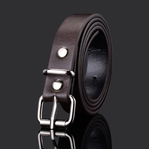 Pin Buckle Waistband Thin Waist Strap Retro Luxury Design Casual Trouser Dress Belts(coffee)4