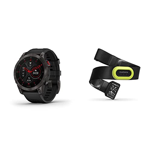 Garmin epix Gen 2, Premium Active smartwatch, Health and Wellness Features, Touchscreen AMOLED Display, Black & HRM-Pro, Premium Heart Rate Monitor Chest Strap, Real-Time Heart Rate Data, Black