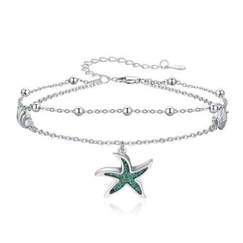 Image of Anklet for Women 925 Sterling Silver Double Infinity Ankle Bracelet Waterproof Summer Jewelry Anniversary Birthday Gifts for Her