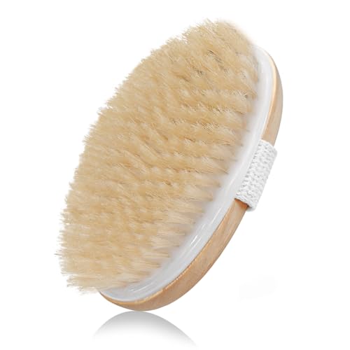URAQT Trockenbürste, Rückenbürste Massagebürste Körperbürste Body Dry Brush Bürsten mit natürliche Borsten für Peeling Massage Verbessern die Durchblutung Cellulite
