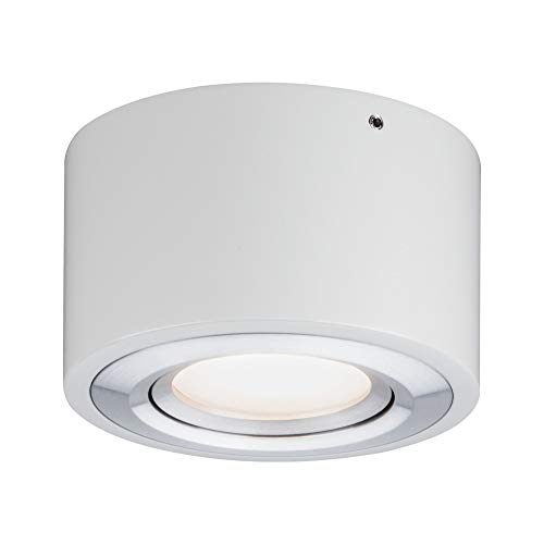 Paulmann 79708 Plafonnier LED Argun Rond Orientable Incl. 1x4,8 Watts Gradable éclairage De Plafond Alu Brossé Métal, Plastique 3000 K