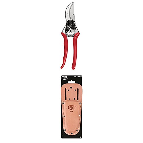 Felco F-2 Classic Manual Hand Pruner WITH Felco F-910 Leather Holster for Pruning
