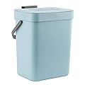 LALASTAR Compost Bin Kitchen, Small Compost Bin for Kitchen, Countertop Compost Bucket with Lid, Odorless Hanging Trash Can for RV/Office/Dog, Mini Food Waste Bin for Countertop, 3L/0.8 Gal, Blue