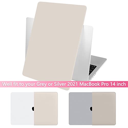 Batianda Case For New Macbook Pro 14 2021 2023 Release Model A2442 M1 M2 Pro/Max Chip, Plastic Hardshell With Keyboard Cover & Screen Protector For Mac Pro 14.2 Inch, Rock Gray #TOP1
