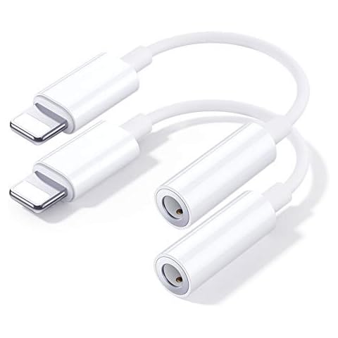 2 Pack Adaptador de Auriculares iPhone [Certificado Apple MFi] Cover