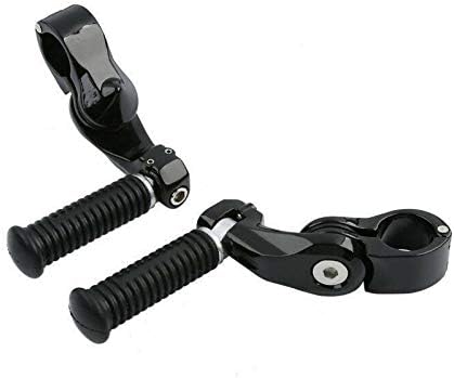 Green-L Universal Motorcycle 1 1/4" Highway Pegs Footpegs with Short Angled Clamp Mount Fit for Harley Touring Road King Street Glide Electra Glide Sportster Softail Dyna 32mm Crash Bar