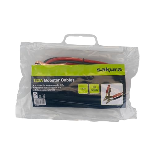 Sakura BC1A20 Starthilfekabel, 120 A, 2 m, Rot / Schwarz