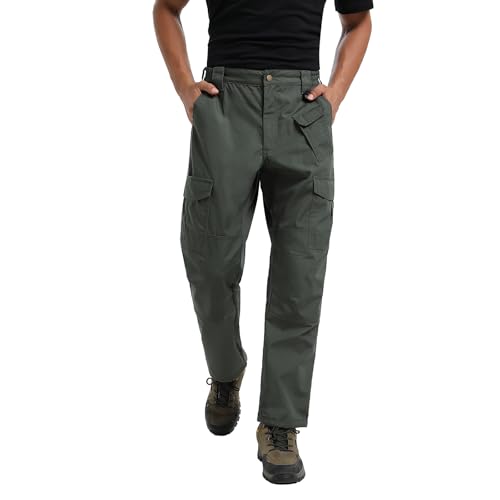Cargo Pants for Men, Relaxed Fit, Multiple Pockets, Olive Green