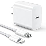 USB C iPhone Fast Charger with Cable, 18W PD Type C Charger Fast Wall Charger with 5ft USB C to...