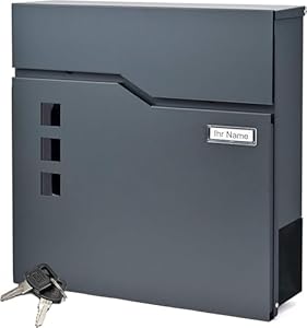 Verda Designer Briefkasten Anthrazit 37x37x11 cm