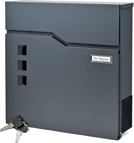 Verda Designer Briefkasten Anthrazit 37x37x11 cm