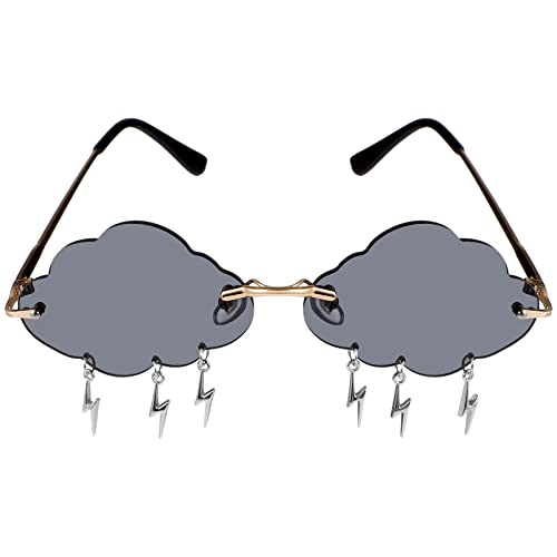 PRETYZOOM Funny Cloud Sunglasses Irregular Sunglasses Rimless Fashion Glasses Party Eyewear Party Eyeglasses