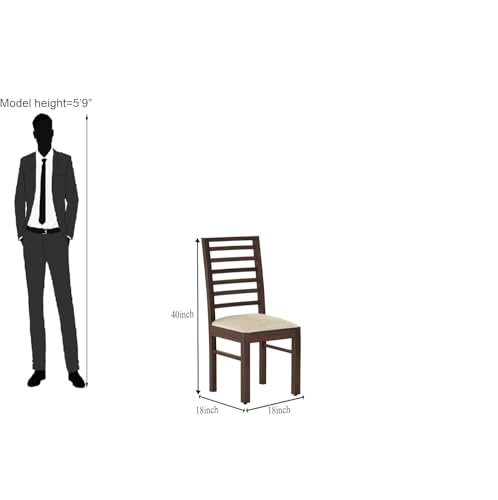 Image of Solid Sheesham Wood Dining Table Set with Chairs | Brown Modern Decorative Dining Set for Home /Office /Dining Room /Hotels | Comfortable Seating, Walnut 6 Seater