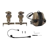 Generic ヘッドセット イヤーマフ マイク付き 調整可能ヘルメットアダプター 高弾力スポンジ 左右切替 多角度対応 通気性 草刈り作業に適用, 茶色