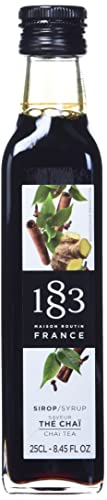 Image of 1883 Chai Tea Syrup for Drinks, Made in France, 1 Liter Glass Bottle