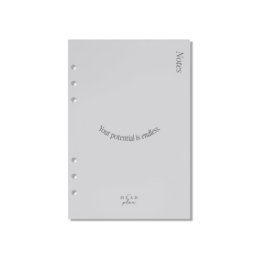 The Head Plan Notes Pack Refills - Filofax A5 Compatible Inserts - Premium Quality Lined Pages for Notes & Journaling - 160 Pages