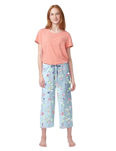 Image of HUE Women's Spring Pajama Separates Soft Whimsical Print Pjs with Flowers, Animals, Garden Themed Pjs, Cocktails