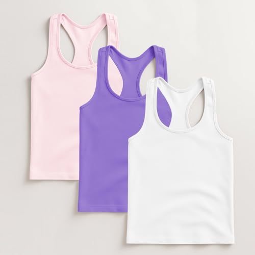 Image of Kurve Premium Girls Seamless Supersoft Wide Strap Comfortable Racerback Tank (Made with Love in The USA)
