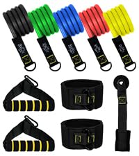 Abahub Widerstandsband Set 100lbs Resistance Bands 5-teiliges Fitnessband mit Türanker, Griffen & Fußschlaufe für Ganzkörpertraining, Home Gym, Ideal für Anfänger Fortgeschrittene