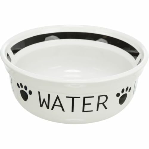 Trixie Futterstation aus Keramik, 1,6 l/Ø 20 cm, weiß/schwarz