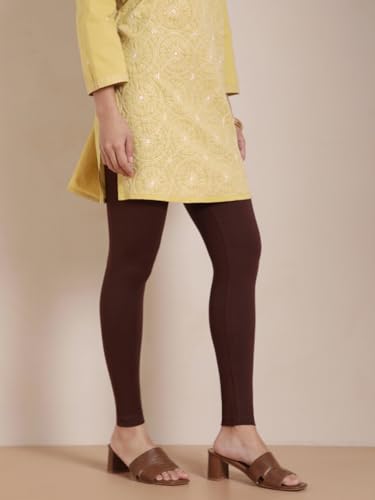 Image of TWIN BIRDS Super Stretchable Cotton Elasthane Fabric Ankle Length Leggings for Women