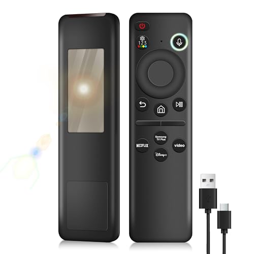 for Samsung TV Remote Replacement Voice Control for Samsung Smart TV 2025-2019 with Rechargeable Solarcell USB-C Charging Fit for Smart TVs Frame Neo QLED UHD Series BN59-01385A