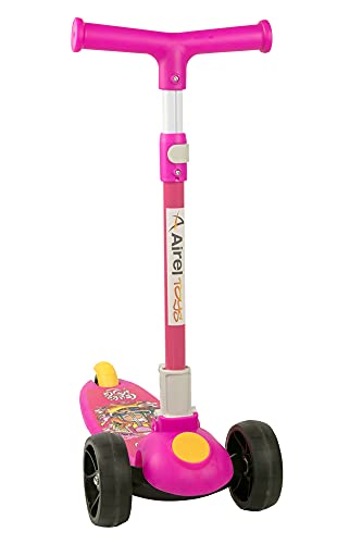 Airel Scooter Niños 3 a 6 años | Patinete Plegable con Luces | Scooter Manillar Ajustable | Patinete Niños | Scooter |Color Rosa Cover