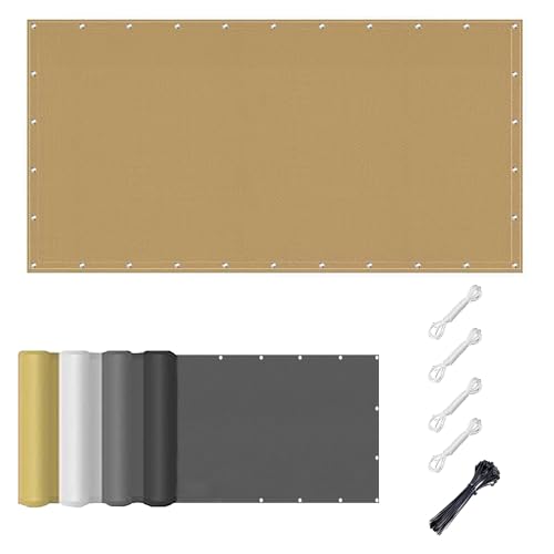 Voile d'ombrage 1x3.6m imperméable sable pour terrasse