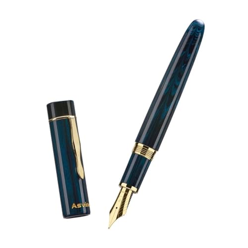 Stylo plume ébonite n°8 PURYN bleu, écriture lisse plume 1.1mm pour calligraphie et étudiant