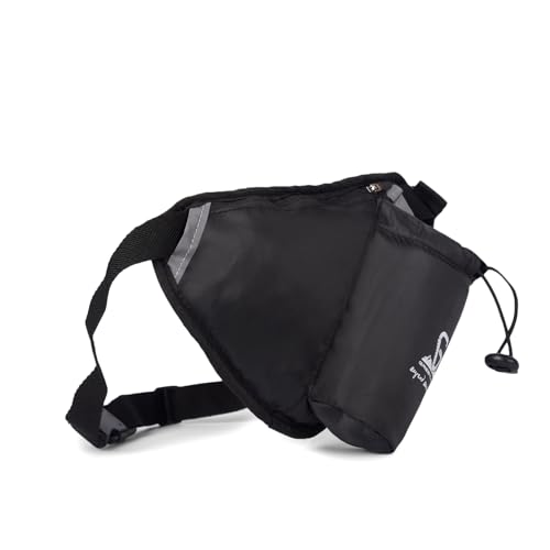 Image of Greenlands Waist Zipper Bag with Water Bottle Holder & Adjustable Strap | Crossbody Bag for Men & Women | Perfect for Travel, Hiking & Cycling (Black)