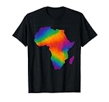 Rainbow Africa Continente Silueta Colorido Orgullo Africano Camiseta