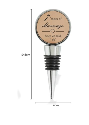 7th Wedding Anniversary Engraved Copper Bottle Stopper, 7 Years Married Copper Anniversary (Since We Said I Do) - Image 3