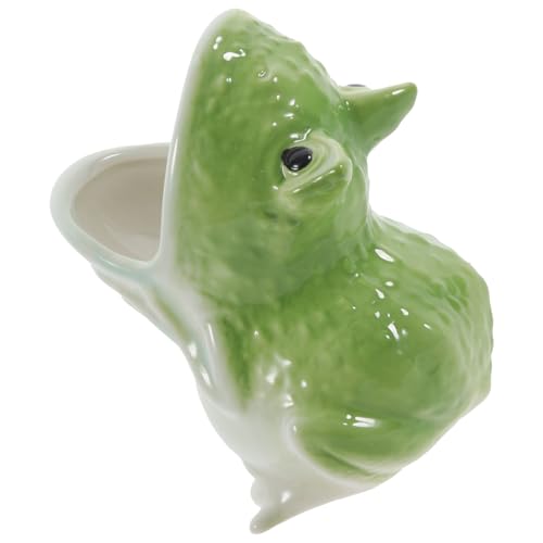 HIAKDOFT Maceta Decorativa De Cerámica Forma De Rana Maceta Pequeña para Suculentas Drenaje Adorno De Escritorio para Jardín y Hogar Diseño De Animal Divertido