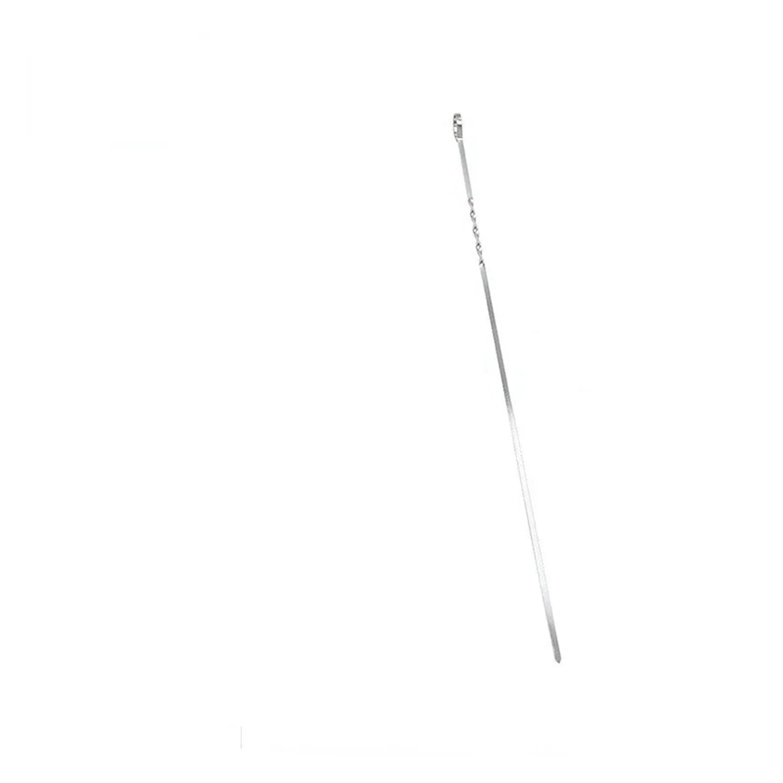 Genérico 10 Uds. De Pinchos Redondos y Planos for Carne, Aguja for Barbacoa de Acero Inoxidable(10pcs-38cm Flat)