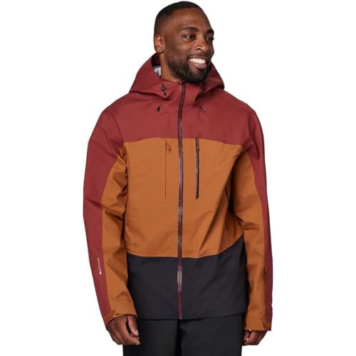 Flylow Men's Lab Coat Waterproof Breathable Ski & Snowboard Jacket - Redwood/Copper/Black - Small