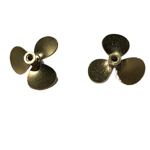 QWETY 1PC Modell Messing Propeller Durchmesser 30mm 3-Blatt Paddel Blende M3 Löten Positive Reverse Mini Requisiten, for RC Simulation Boot DIY Teile Modellbootpropeller(1pair)
