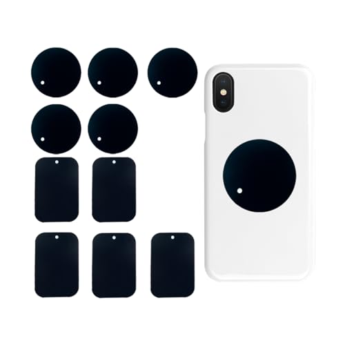 JNNJ 10 Piezas Placa Metálica para Teléfono, Placa Metálica De Repuesto para Soporte Magnético De Teléfono Coche con Adhesivo, Placa De Metal con Lámina Adhesiva, para Teléfono Móvil Y Tablet Coche