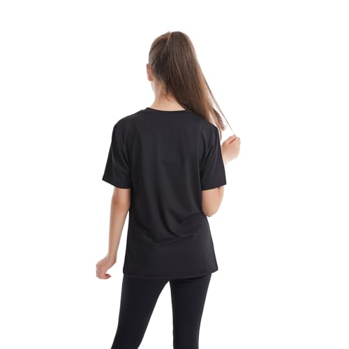 5 Packs Girls Athletic Shirts Short Sleeve Active T-Shirts Dry Fit, Sports Workout Shirts for Kids Teens4