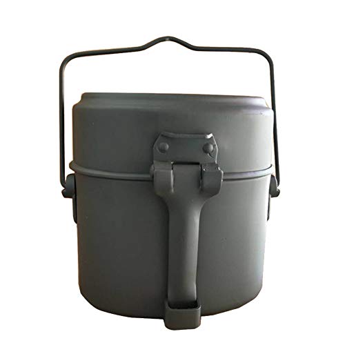 HiColliee 弁当箱 BBQ用 炊飯器 軍用 弁当 軍飯ごう 飯盒 キャンプ用品 サバゲー ミリタリーアイテム 取っ手つき アウトドア