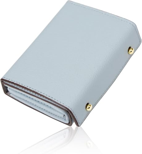[KIZETTO] 財布 レディース 本革 小さい財布 お札が折れない 箱型財布 コンパクト 使いやすい カード入れ多い ミニ財布 ボックス型小銭入れ 2つ折り (ブルー)