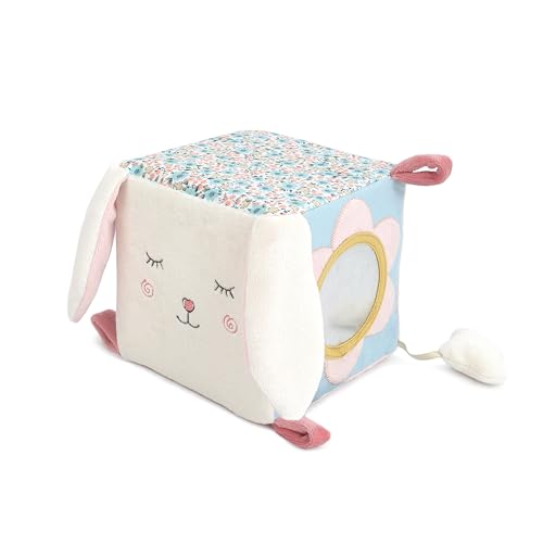 Image of MON AMI Bunny Activity Cube for Toddlers – 5.5x5.5x5.5”, Montessori Toys for Babies & Toddlers, Sensory Interactive Learning Toys