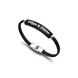 Generico Bracciale Unisex in Acciaio Inossidabile con Incisione Personalizzata – Targhetta Incidibile con Nome, Frase o Data – Idea Regalo Originale (Nero)