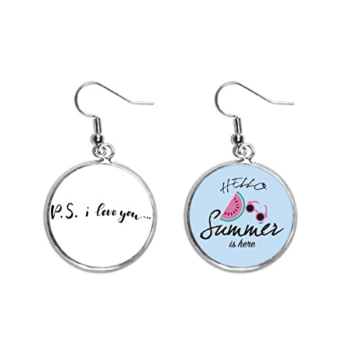 Pendientes de sandía con romántica frase manuscrita para expresar tu amor este verano