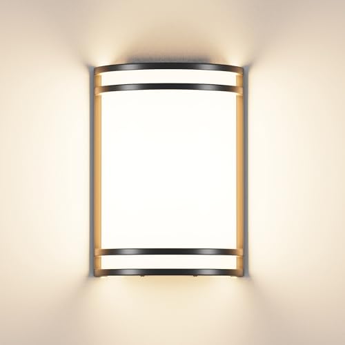 Aipsun Modern Wall Sconces Hardwired Indoor 15W LED Dimmable 3000K 4000K 5000K Black Wall Sconce Lighting for Living Room Hallway Bedroom