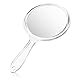 gvivej Handspiegel mit Griff, 27cm Handspiegel, Handspiegel mit Vergrößerung, Handspiegel mit Griff, 1X/3X Vergrößerung,für Tägliche Make-up Damen (Transparent)