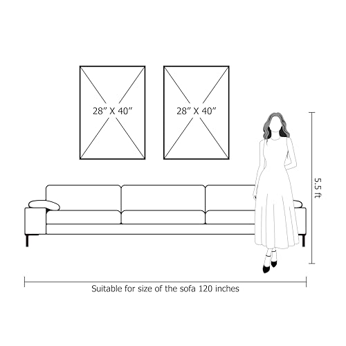 Framed Neutral Abstract Wall-Art Painting - Large Abstract Canvas Wall Decor 3D Curve Illustrations Hand painting for Living Room, Bedroom, Office - 2 Piece 28 x 40 Inch, Ready to Hang - Image 7